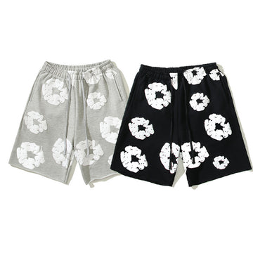 Men's Clothing Unisex Kapok Full Print Shorts Men's Loose Summer Casual Fashion