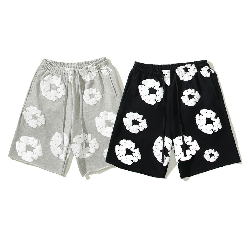 Men's Clothing Unisex Kapok Full Print Shorts Men's Loose Summer Casual Fashion