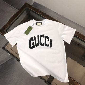 Mens New Fashion Trend High-End Famous Brand Summer Solid Color Short Sleeve T-s