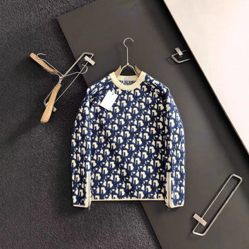Men's Clothing Heavy Weight Light Luxury Zipper Sleeve Trendy Jacquard Knit Swea