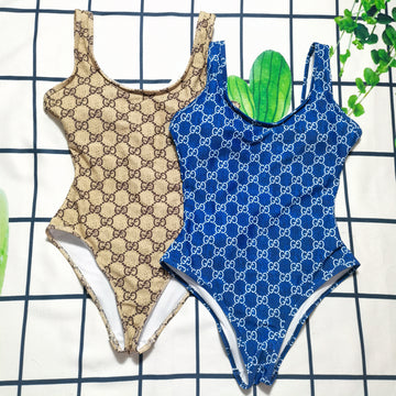 Women's Fashion Print One-piece Conservative Backless Women's Swimsuit