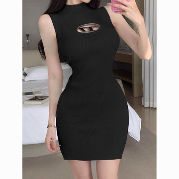 Hollow Out Slimming Knitted Vest For Women, Summer Petite Hot Girl Tight Bodycon