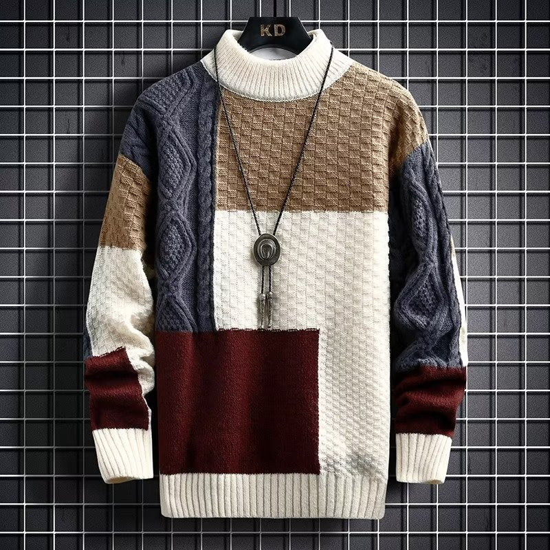 Men's Clothing thickened stitching trendy sweater bottoming sweater
