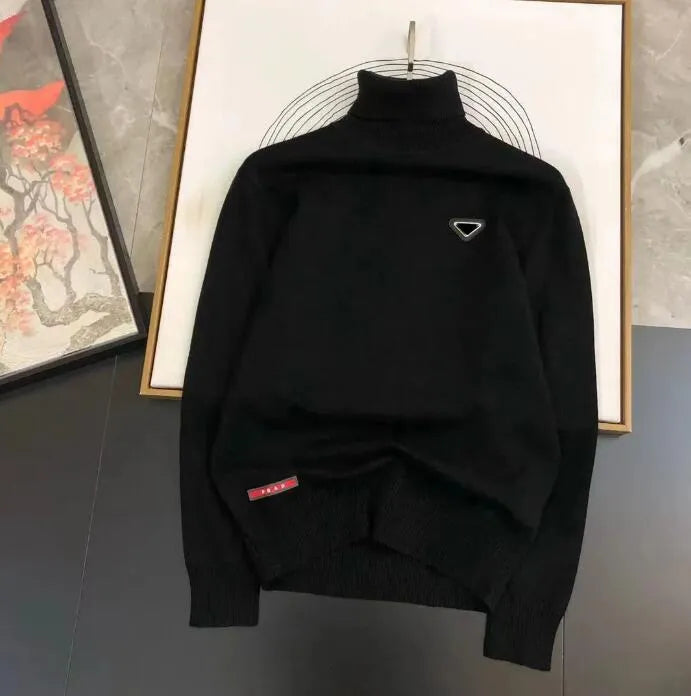 triangle badge turtleneck mens womens designer sweater pullover for men cashmere