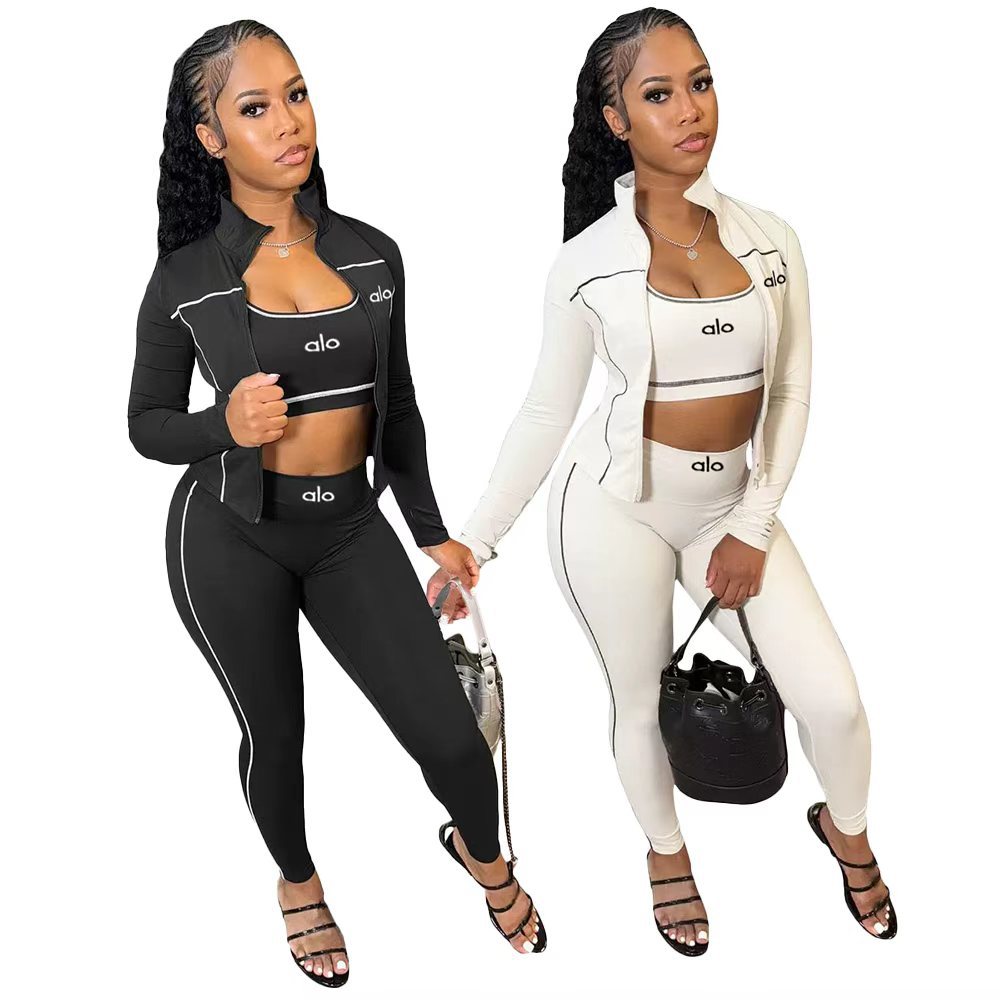 DD0160 Women's New Casual Fashion Sports Suit Breathable Sweat-absorbing Slim Yo