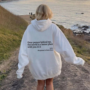 Women's velvet sweatshirt plain letter print kangaroo pocket drawstring print ho