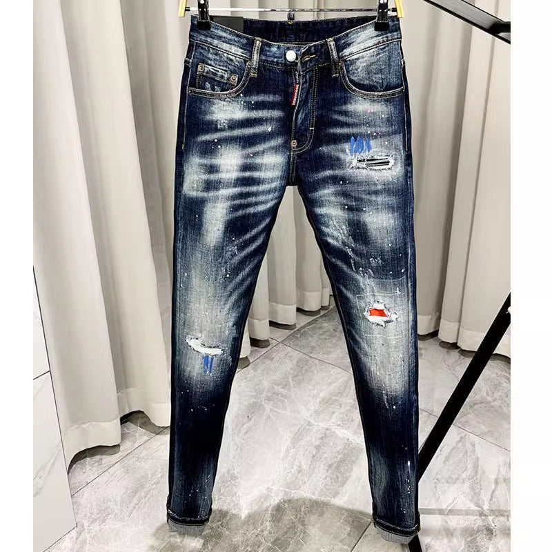 Men's Slim Fit Washed Denim Jeans For Winter | Straight Leg Stretch Comfort | Yo