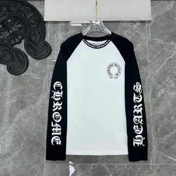 Men's Clothing Hearts Horseshoe Print Colorblock Raglan Long Sleeve T Shirt Unis