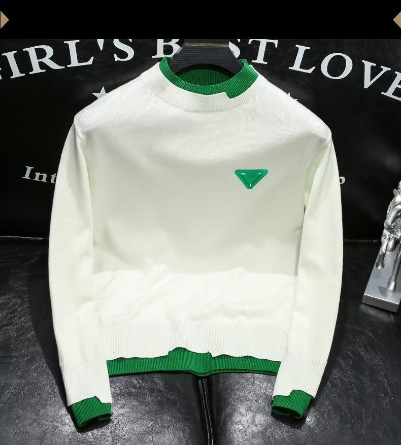 Men's Clothing autumn round neck sweater long sleeve personality handsome f