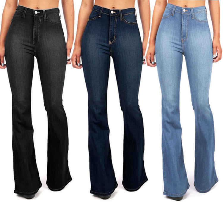 Women's jeans slim stretch bell bottoms trousers women's pants
