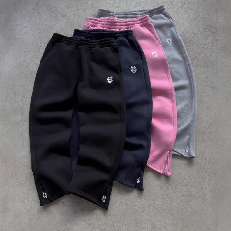 Men's Clothing Retro Y2k Street Trend Hip Hop Casual Elastic Waist Zipper Loose