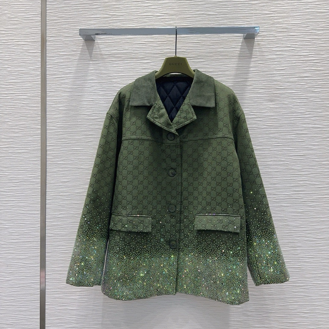 Double G-shaped Hot Stamping Cotton Jacket, A Top Brand Women's Autumn And Winte