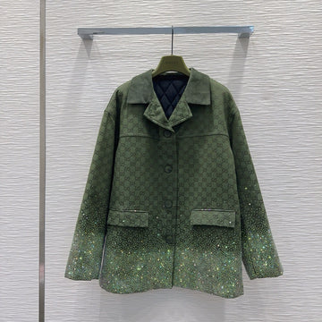 Double G-shaped Hot Stamping Cotton Jacket, A Top Brand Women's Autumn And Winte