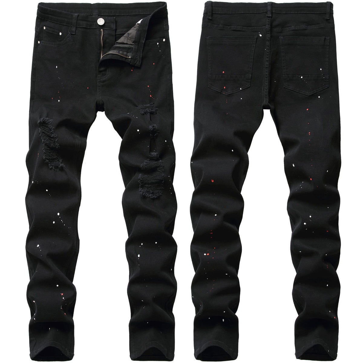 Men's Clothing Jeans Trendy Paint Slim Men's Pants Elastic Slim Men's Pants