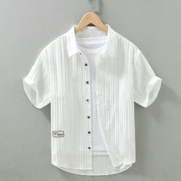 Men's Clothing [BreezeTech] Men's Wrinkle-Free Shirt - Ice Silk Open Front | Tex