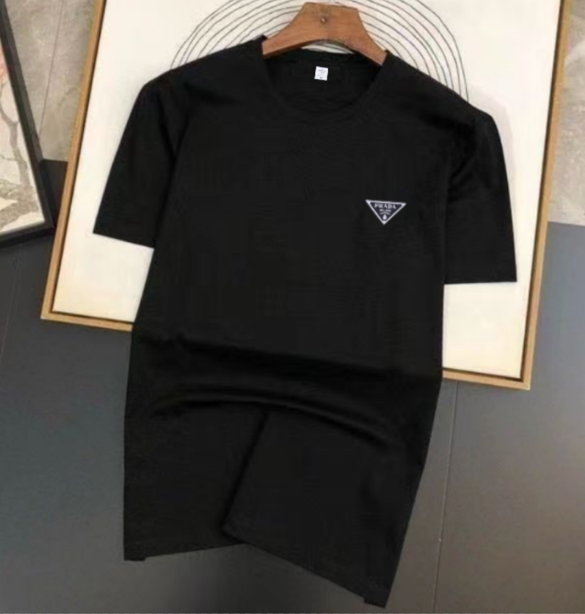 Men's Spring And Summer Wide Version Short Sleeve T-Shirt Loose Triangle Le