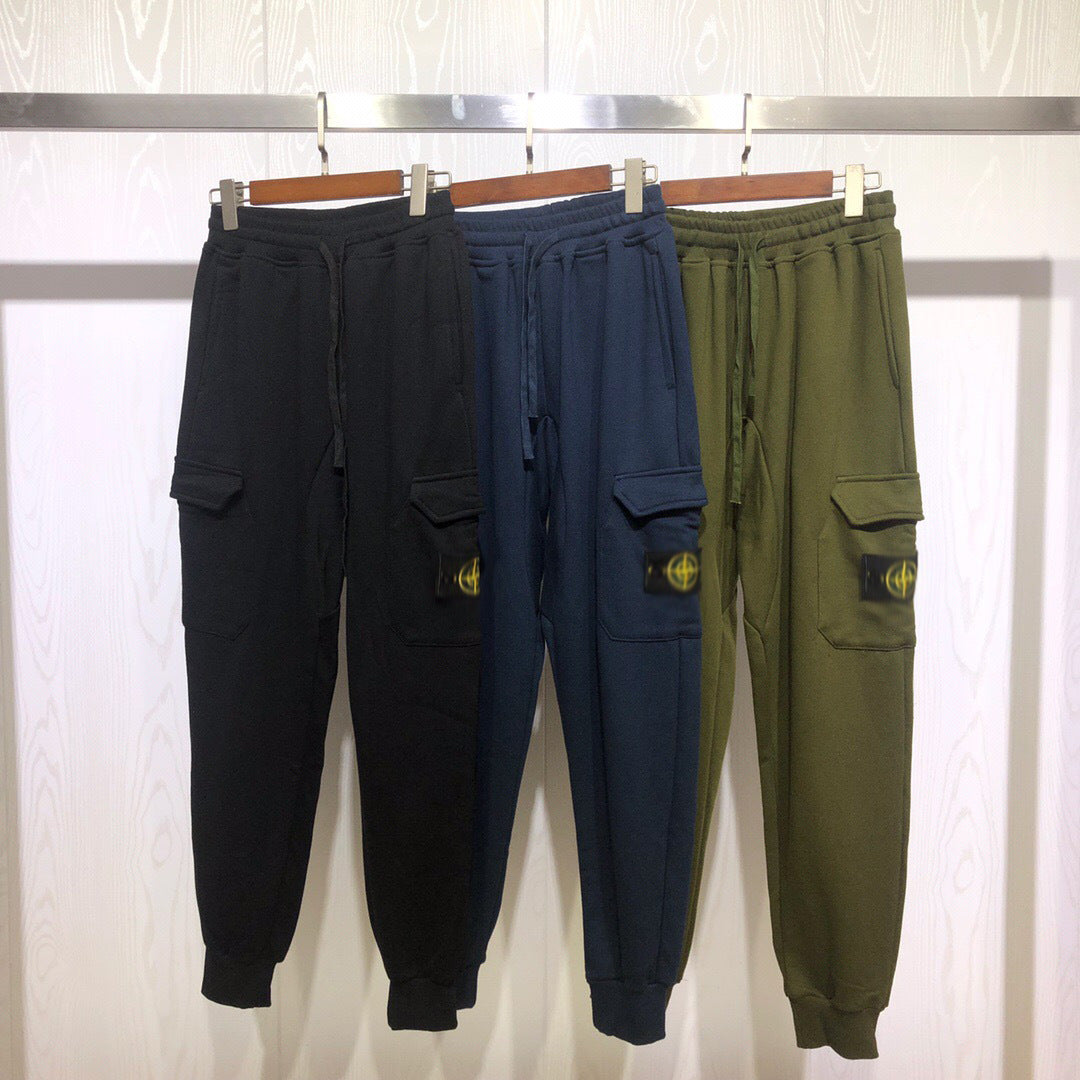 Men's Stone Overalls Functional All-Match Sweatpants Autumn And Winter Sports Cu