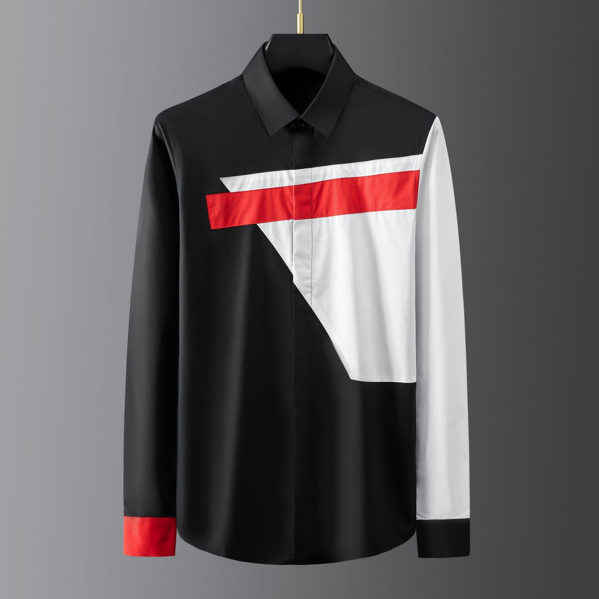 Men's Clothing brand new irregular contrast color patchwork slim fit men's long