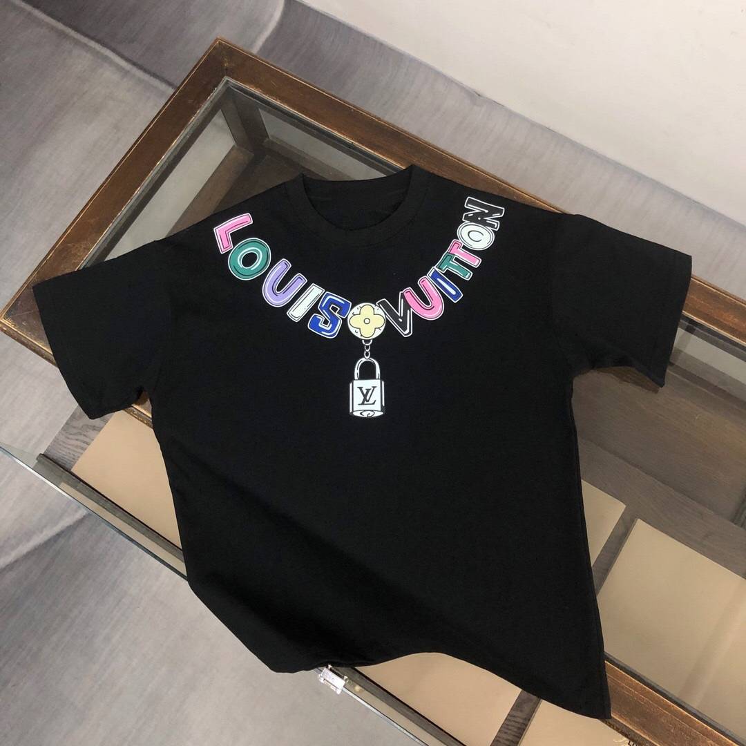 Mens New Fashion Trend High-End Famous Brand Summer Solid Color Short Sleeve T-s