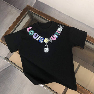Mens New Fashion Trend High-End Famous Brand Summer Solid Color Short Sleeve T-s