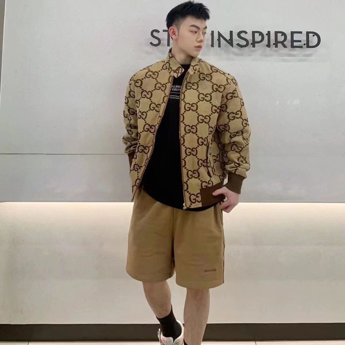 Network Red Tide Brand Casual Printing Coat Men's Spring And Autumn Fashion Stan