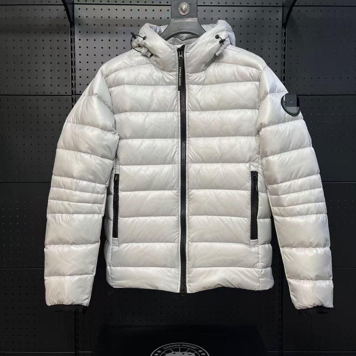 Unisex Lightweight Hooded Down Jacket, Quilted Zip-Up Puffer in Black or Light Grey, Autumn/Winter