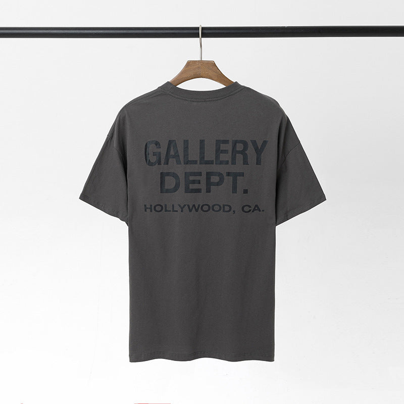 Men's Short Sleeve Cotton T-Shirt with Letter Slogan Graphic Print - Round Neck Casual Tee in White, Light Blue & Black