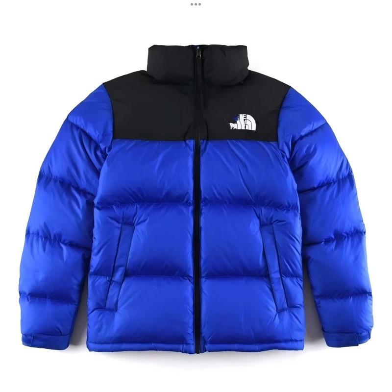 Men's Winter Warm Down Puffer Jacket - Orange & Black Colorblock Stand Collar Full-Zip Quilted Parka Coat