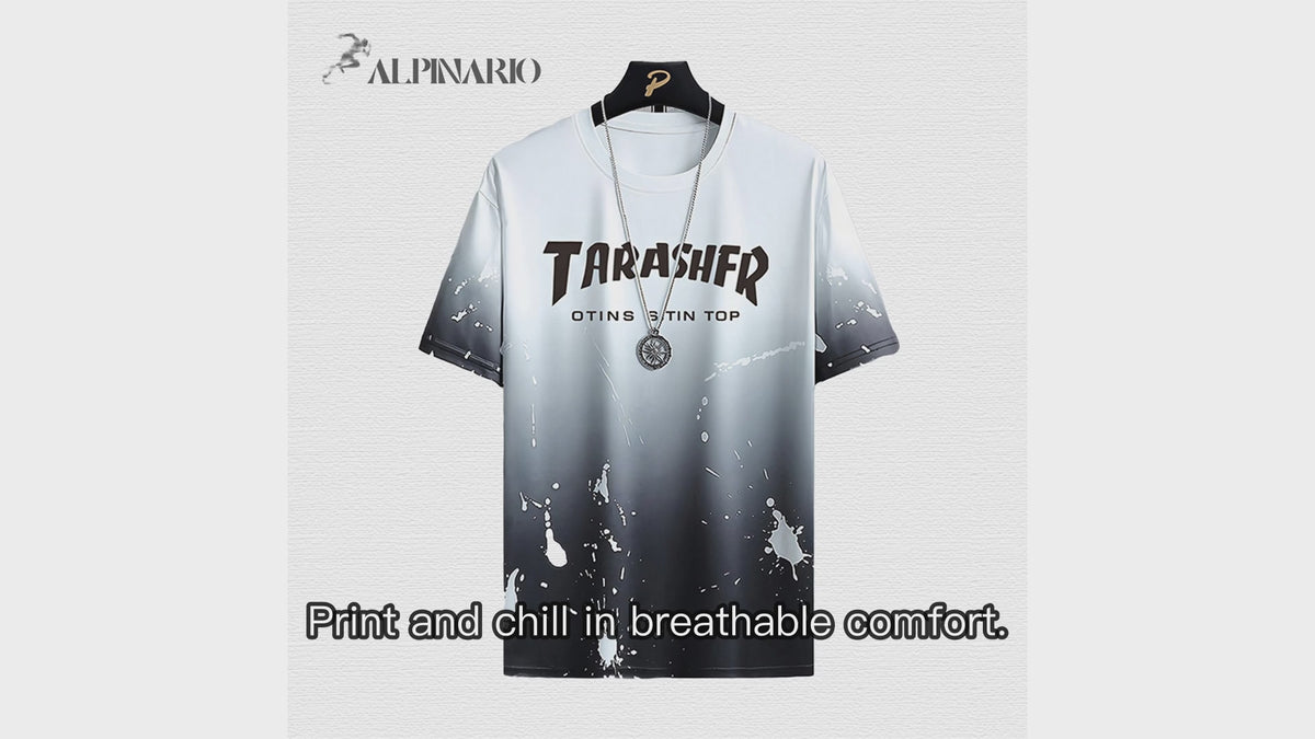 Ice-Silk Splash Print Breathable Short-Sleeve T-Shirt