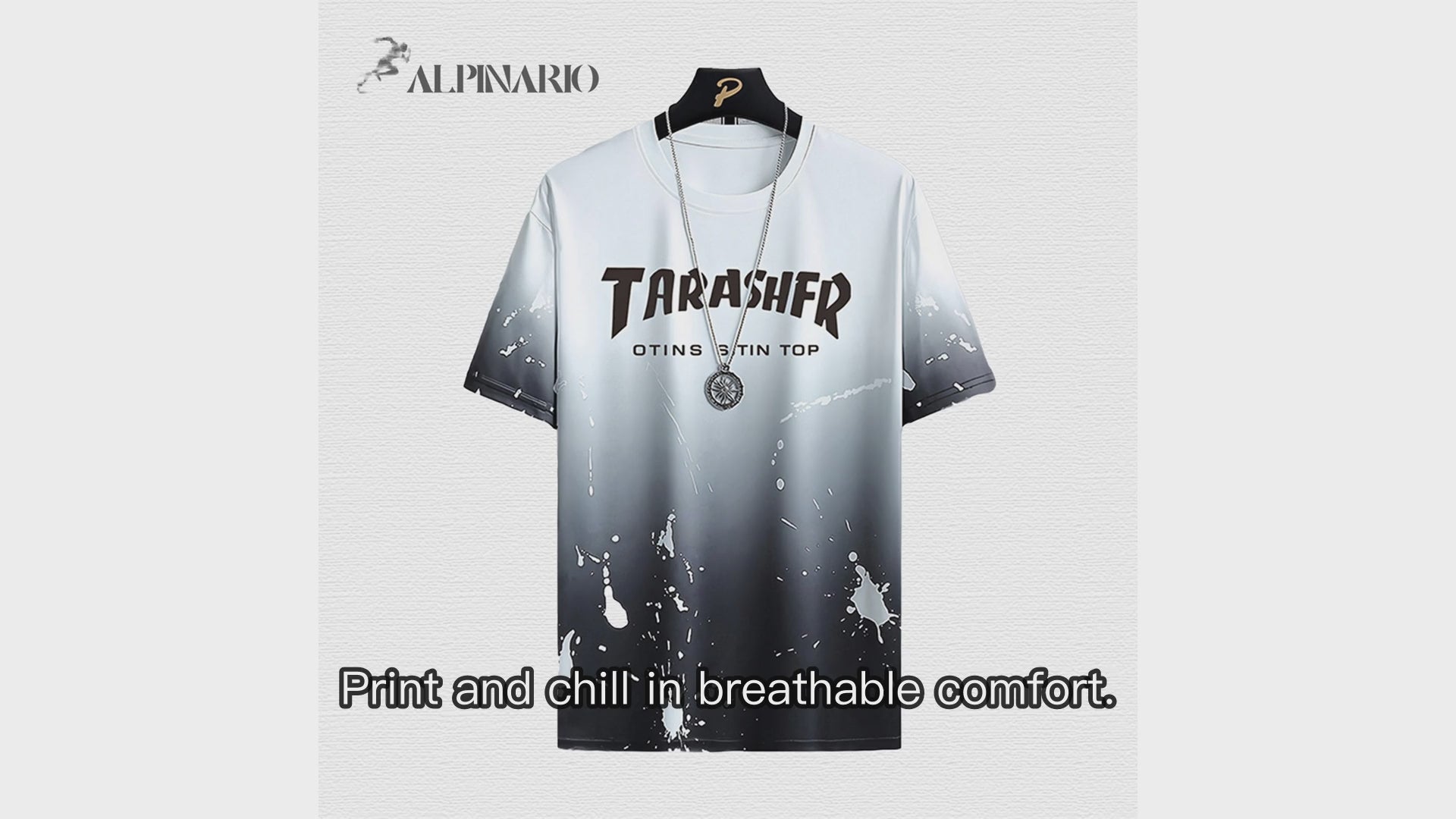 Ice-Silk Splash Print Breathable Short-Sleeve T-Shirt