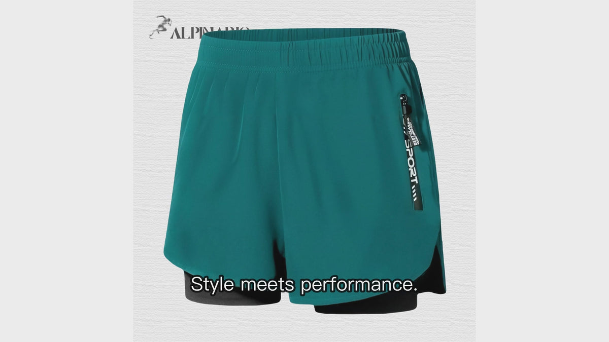 Quick-Drying High-Elastic Breathable Fake-Two Sports Shorts B