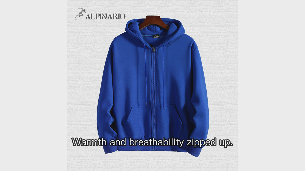 Zipper Fleece-lined Breathable Hooded Sweatshirt