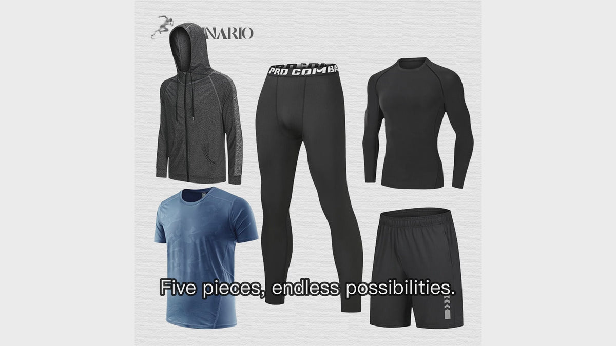 Breathable High-Elastic Quick-Drying 5-Piece Sports Set  A
