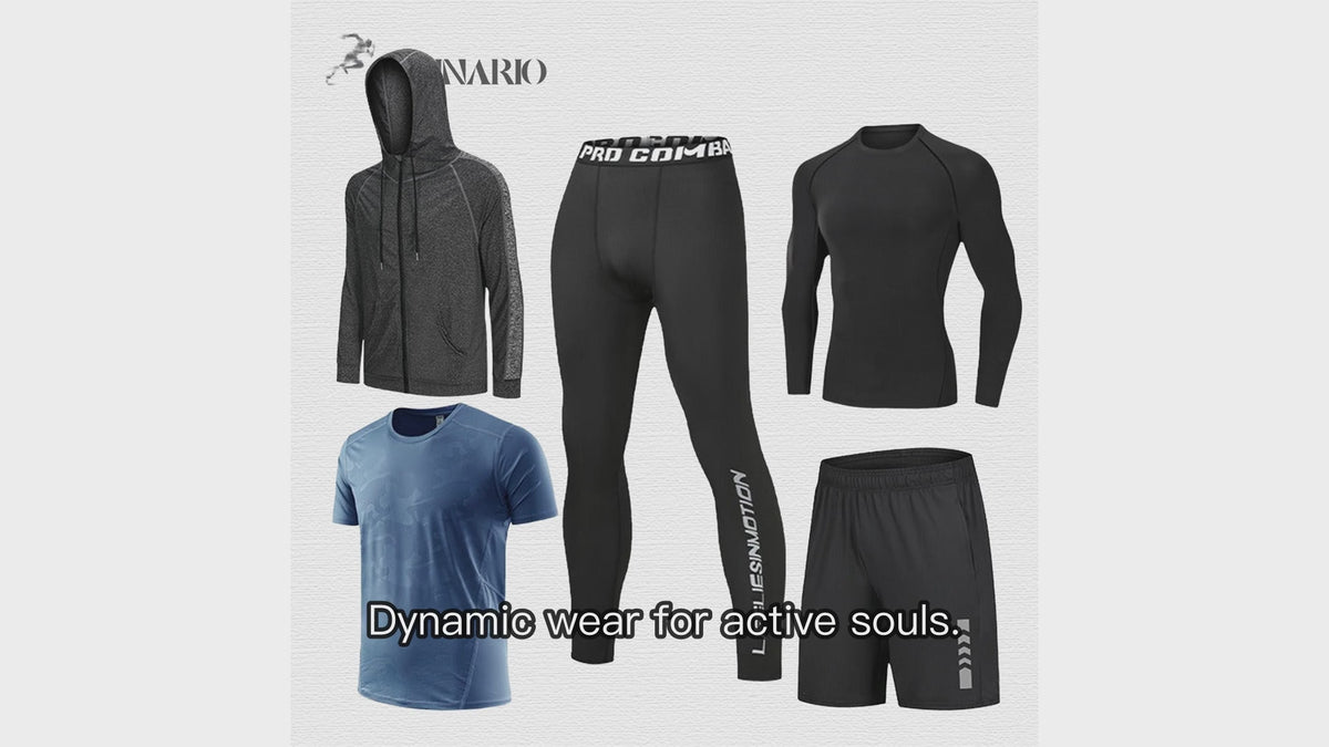 Breathable High-Elastic Quick-Drying 5-Piece Sports Set  B