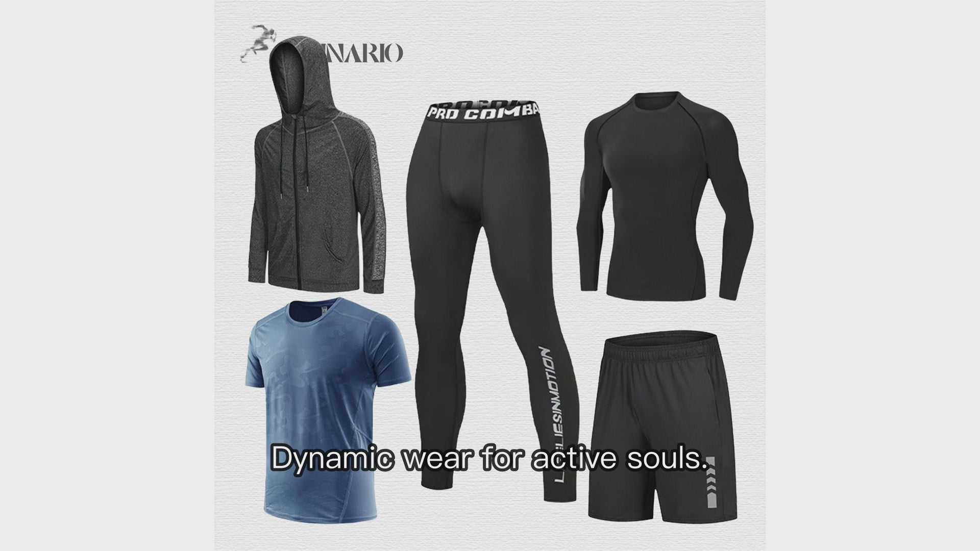 Breathable High-Elastic Quick-Drying 5-Piece Sports Set  B