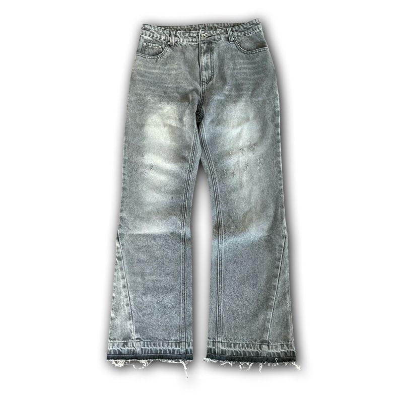 Black Slim-Fit Stretch Denim Jeans with Raw Hem
