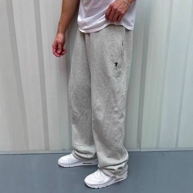 Black White Gray Navy Loose-Fit Cotton-Blend Sweatpants