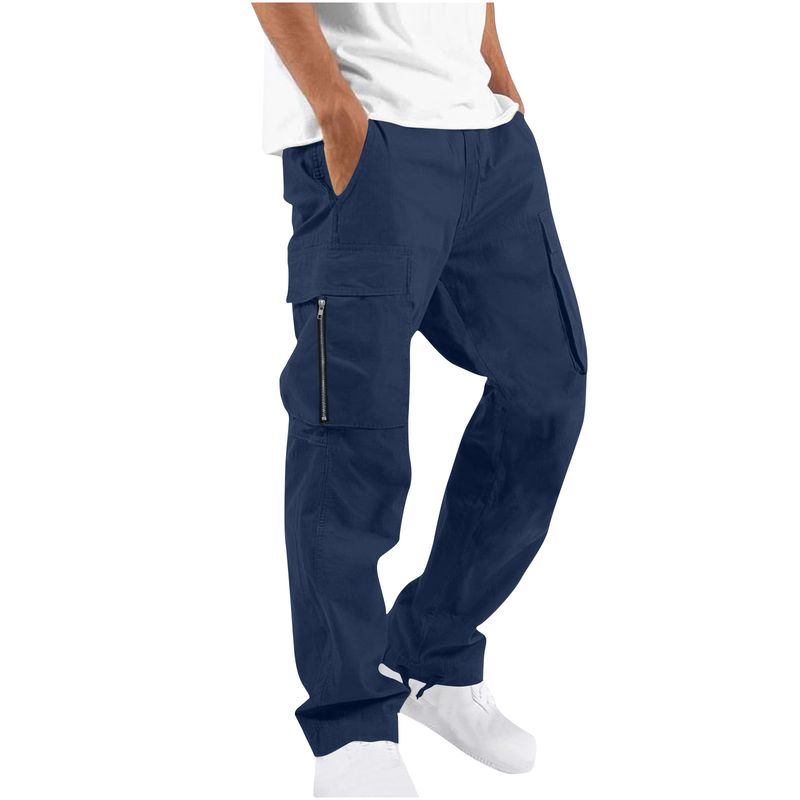 Men's drawstring cargo pants with multi-pocket design