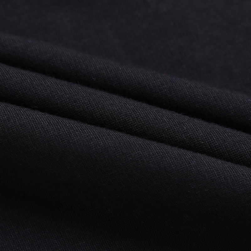 Casual black hoodie with front pouch pocket and Oblique pattern detail