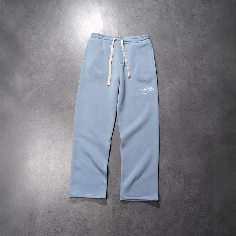Straight-Leg Cotton-Blend Jogger Pants with Elastic Waist and Pockets