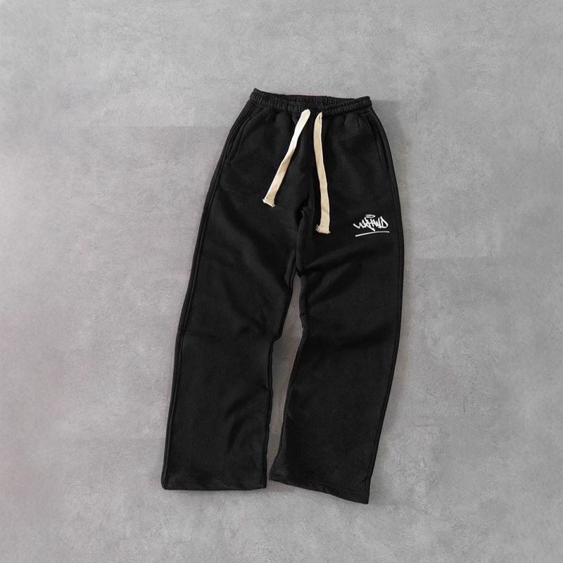 Straight-Leg Cotton-Blend Jogger Pants with Elastic Waist and Pockets