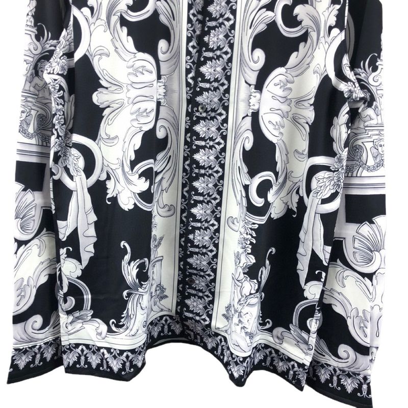Black long sleeve shirt with Baroque scroll print