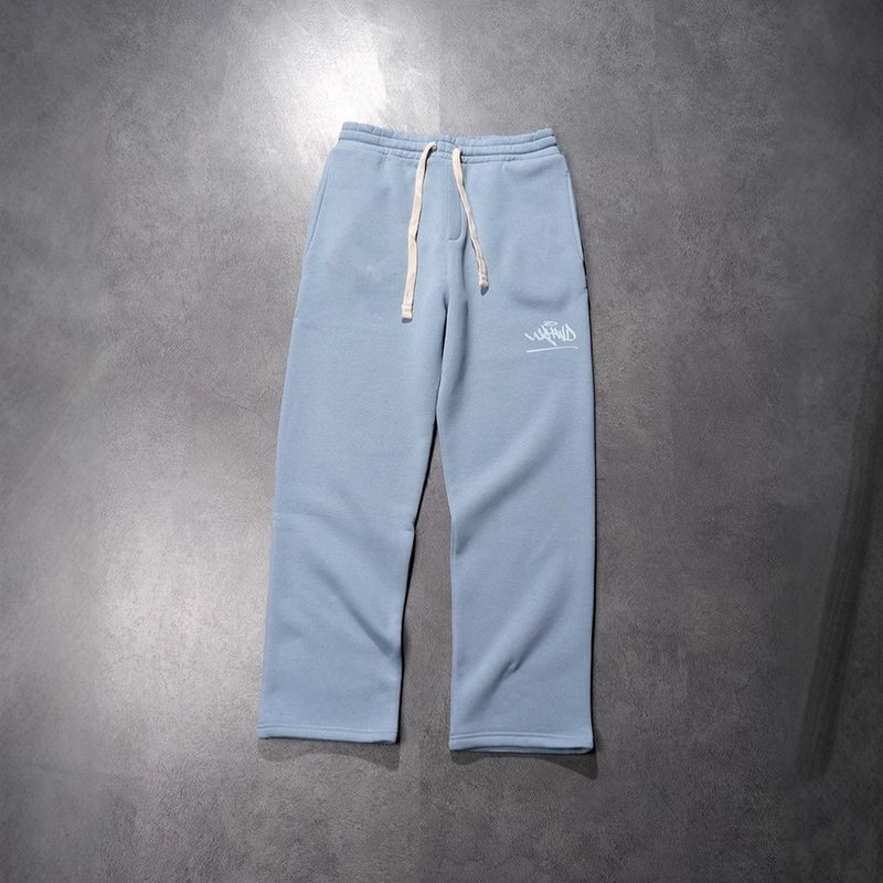 Straight-Leg Cotton-Blend Jogger Pants with Elastic Waist and Pockets