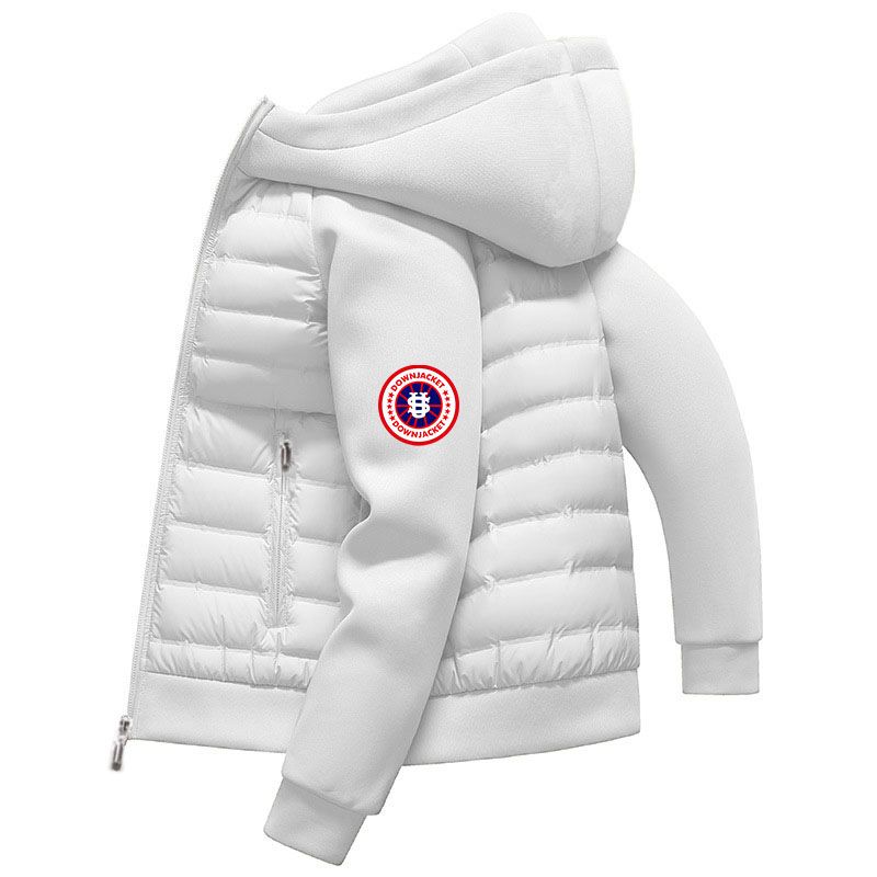 Black or White Lightweight Hooded Puffer Jacket with Oversized Fit