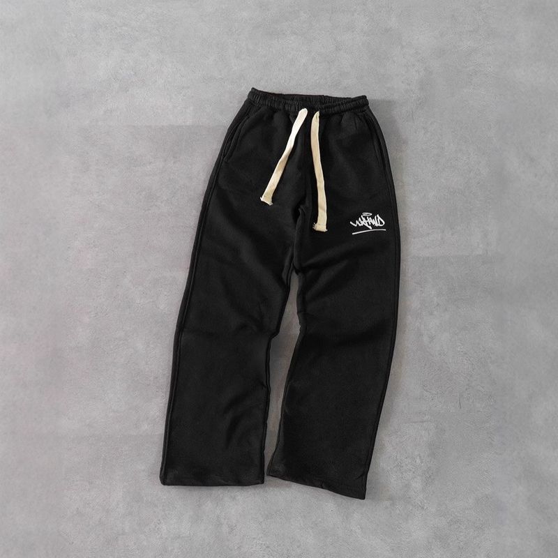Straight-Leg Cotton-Blend Jogger Pants with Elastic Waist and Pockets