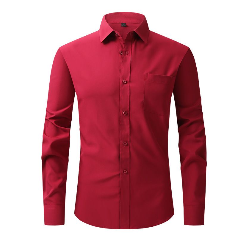 Classic long-sleeve elastic dress shirt for men
