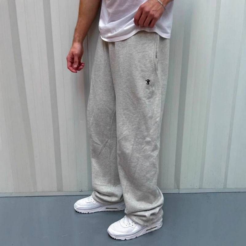 Black White Gray Navy Loose-Fit Cotton-Blend Sweatpants