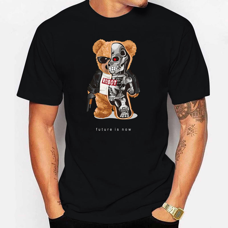 Cotton short sleeve crew neck t-shirt in solid colour