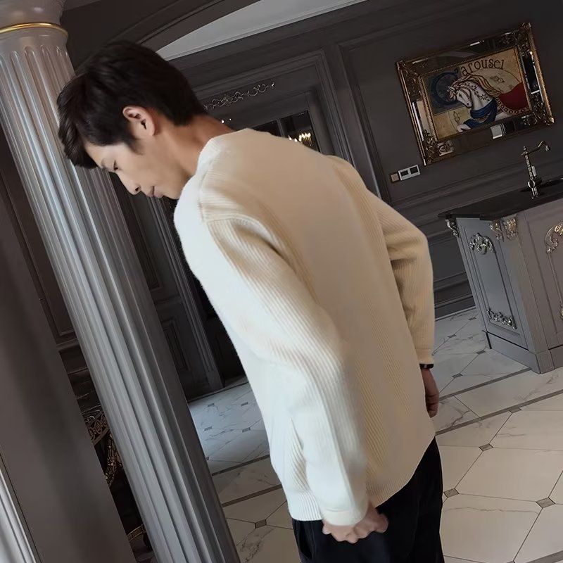 Ribbed Knit Zip-Front Cardigan in Apricot Black or Gray