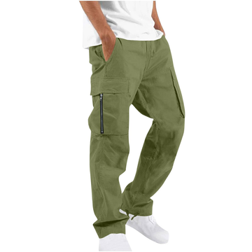 Men's drawstring cargo pants with multi-pocket design